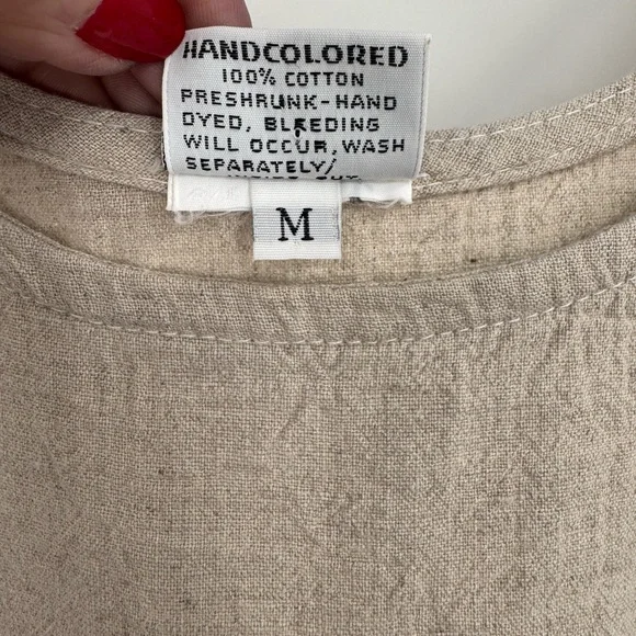 CP Shades Hand-Dyed Cotton Tank Midi Dress Natural Beige Size Medium - Picture 7 of 8